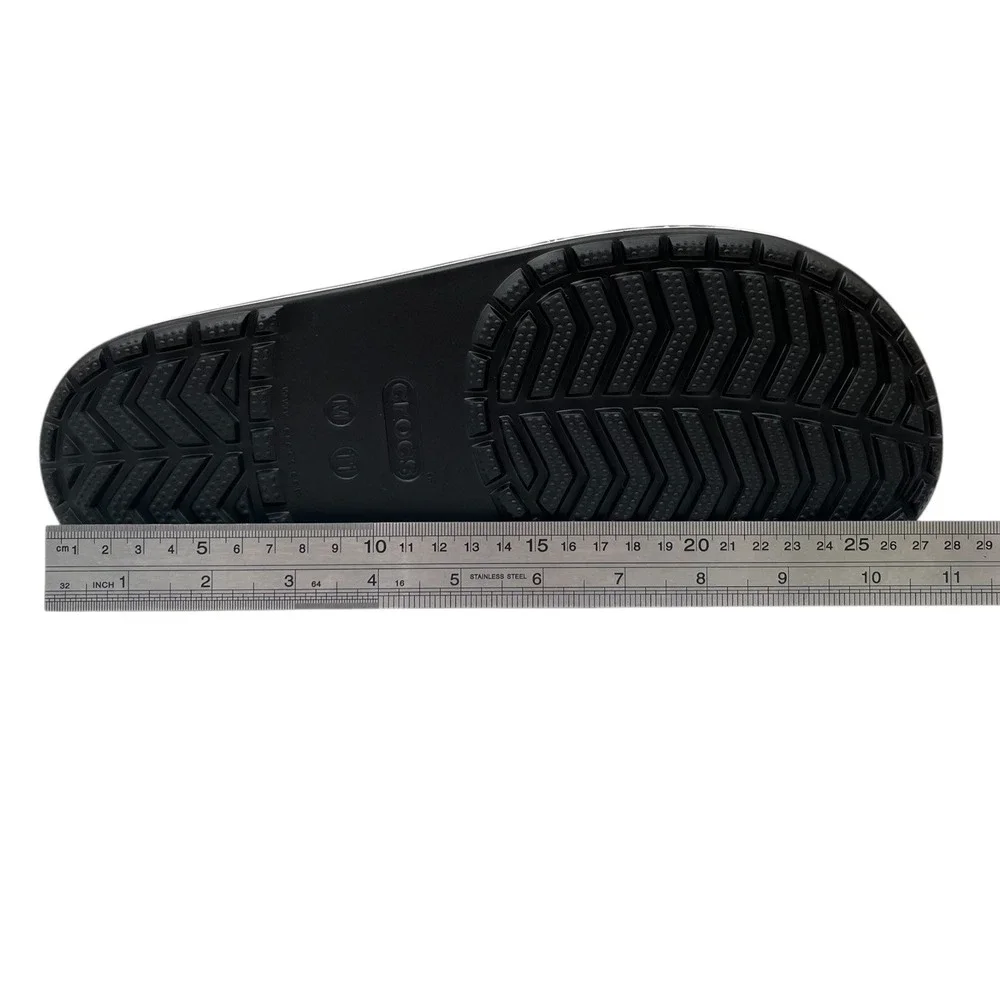 Crocs Bayaband Mens Slide Sandals Size 11 Black White Water Friendly Lightweight